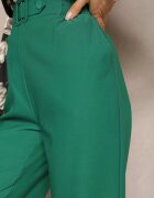 h&s Pantaloni Largi Verzi în stil Paper Bag cu cordon din material Xennia
