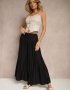 h&s Pantaloni Negri Culottes Largi High Waist cu Lungime 7/8 Ulanova