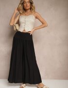 h&s Pantaloni Negri Culottes Largi High Waist cu Lungime 7/8 Ulanova