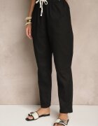 h&s Pantaloni Negri din bumbac cu șnururi Fenarlia