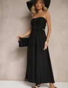 h&s Pantaloni negri largi High Waist cu gumă largă în talie Korissele