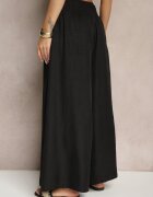h&s Pantaloni negri largi High Waist cu gumă largă în talie Korissele