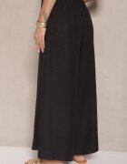 h&s Pantaloni negri largi High Waist Decorați cu legătură Telonia