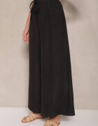 h&s Pantaloni negri largi High Waist Decorați cu legătură Telonia