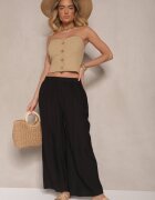 h&s Pantaloni Negri Palazzo cu croi larg High Waist Lislevia