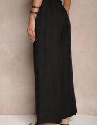 h&s Pantaloni Negri Tip Palazzo High Waist cu croială largă Arathira