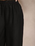 h&s Pantaloni Negri Tip Palazzo High Waist cu croială largă Arathira