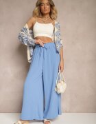 h&s Pantaloni Palazzo Albastru cu croială largă decorați cu șnur Ularira