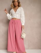 h&s Pantaloni Palazzo Roz cu Croială Largă Decorați cu Șnur Ularira