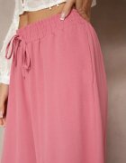 h&s Pantaloni Palazzo Roz cu Croială Largă Decorați cu Șnur Ularira