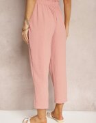 h&s Pantaloni Roz închis High Waist Legați în talie Finisați cu elastic în talie Dimixi