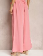 h&s Pantaloni roz larghi cu cordon din material tip Paper Bag Lasette