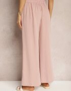h&s Pantaloni roz pal cu picioare largi stil Palazzo High Waist cu elastic în talie și cu element decorativ Ellsiana