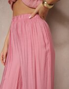 h&s Pantaloni Roz Palazzo cu croială largă High Waist Lislevia