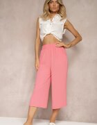 h&s Pantaloni Roz Palazzo cu elastic în talie și lungime 3/4 Moolia