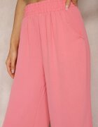 h&s Pantaloni Roz Palazzo cu elastic în talie și lungime 3/4 Moolia