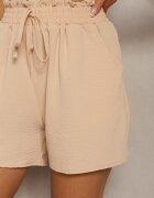 h&s Pantaloni scurți Bermuda Bej Casual Talie înaltă Finisați cu elastic în talie Otanea
