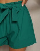 h&s Pantaloni scurți Bermude Verde închis High Waist cu adaos de bumbac Legat în talie Quisevia