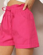 h&s Pantaloni scurți Fucsia cu nasturi și elastic în talie cu șnur Amalilena