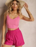 h&s Pantaloni scurți Fucsia High Waist cu elastic în talie Kerpia