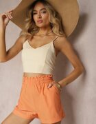 h&s Pantaloni scurți portocalii High Waist cu Elastic în Talie Kerpia