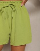 h&s Pantaloni scurți tip bermude verde deschis casual High Waist Cu elastic în talie Otanea