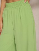 h&s Pantaloni verde deschis Palazzo cu elastic în talie și lungime picior 3/4 Moolia