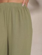 h&s Pantaloni verde închis Palazzo cu croială largă Talie înaltă Ollevia