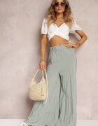 h&s Pantaloni Verde Mentă Netede cu croială largă și elastic în talie Myrieniela