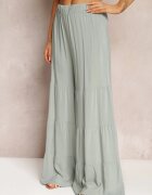 h&s Pantaloni Verde Mentă Netede cu croială largă și elastic în talie Myrieniela