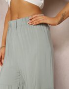 h&s Pantaloni Verde Mentă Netede cu croială largă și elastic în talie Myrieniela