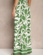 h&s Pantaloni Verzi cu Croială Largă High Waist cu Flori Nelrive
