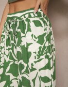 h&s Pantaloni Verzi cu Croială Largă High Waist cu Flori Nelrive