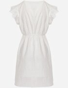 h&s Rochie Albă Brodată Din Bumbac Evazată Laquita
