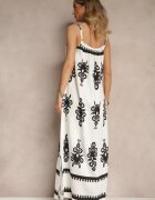 h&s Rochie Albă Evazată cu bretele cu imprimeu ornamental Reveleine