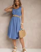 h&s Rochie Albastră Basic cu croială cloș Mevolira