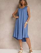 h&s Rochie Albastră Basic cu croială cloș Mevolira