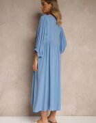 h&s Rochie albastră din viscoză cu croială evazată legată la decolteu Tilvessa