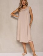 h&s Rochie bej basică cu croială evazată Mevolira