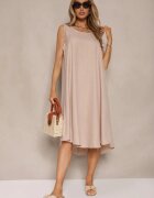 h&s Rochie bej basică cu croială evazată Mevolira