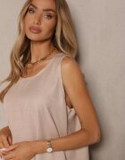 h&s Rochie bej basică cu croială evazată Mevolira
