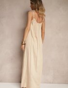 h&s Rochie Bej cu croială evazată cu decolteu elastic Revore