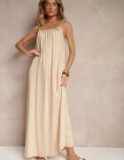 h&s Rochie Bej cu croială evazată cu decolteu elastic Revore