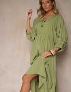 h&s Rochie de Vâscoză Verde cu croială evazată legată la decolteu Tilvessa