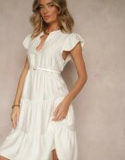 h&s Rochie deschis bej evazată cu decolteu în V Mevamara