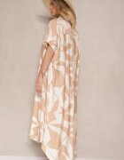 h&s Rochie Evazată Maro cu Model Abstract din Bumbac Telianiela