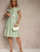 h&s Rochie Evazată Verde deschis cu Decolteu în V Mevamara