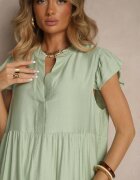 h&s Rochie Evazată Verde deschis cu Decolteu în V Mevamara