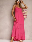 h&s Rochie Fucsia cu adaos de bumbac cu bretele reglabile și elastic la spate Tinanoras
