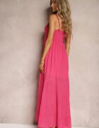 h&s Rochie Fucsia cu adaos de bumbac cu bretele reglabile și elastic la spate Tinanoras